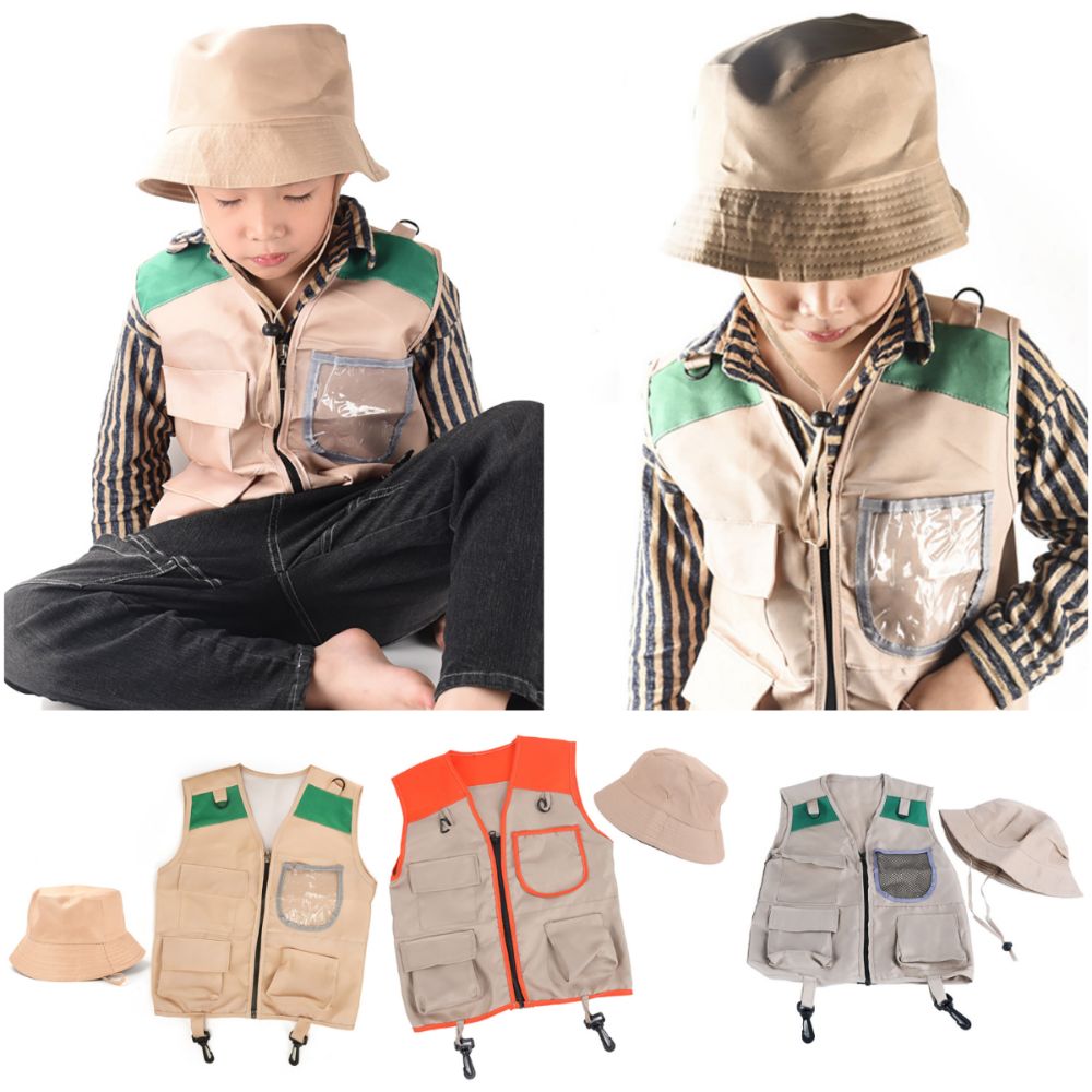 다채로운 색상의 어린이용 탐험가 모자와 조끼 세트, 옷 - Outdoor Adventure Kit For Kids 리뷰 및 가격